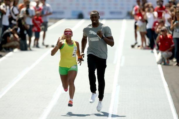 Twitter: o Usain Bolt também está com a Terezinha Guilhermina! #TimeNissan #QuemSeAtreve #Atletismo