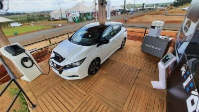 Nos dias quentes da Agrishow, Nissan LEAF garante o chá gelado com sua capacidade única de recarga bidirecional