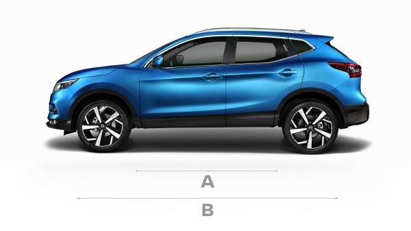 Nissan Qashqai -Medidas laterales