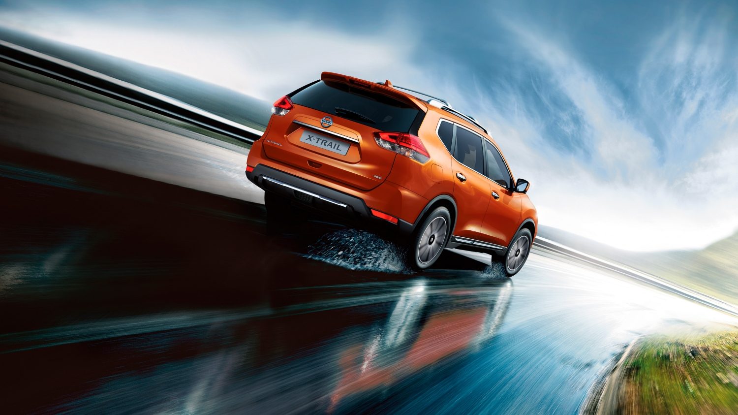 X-Trail en piso mojado
