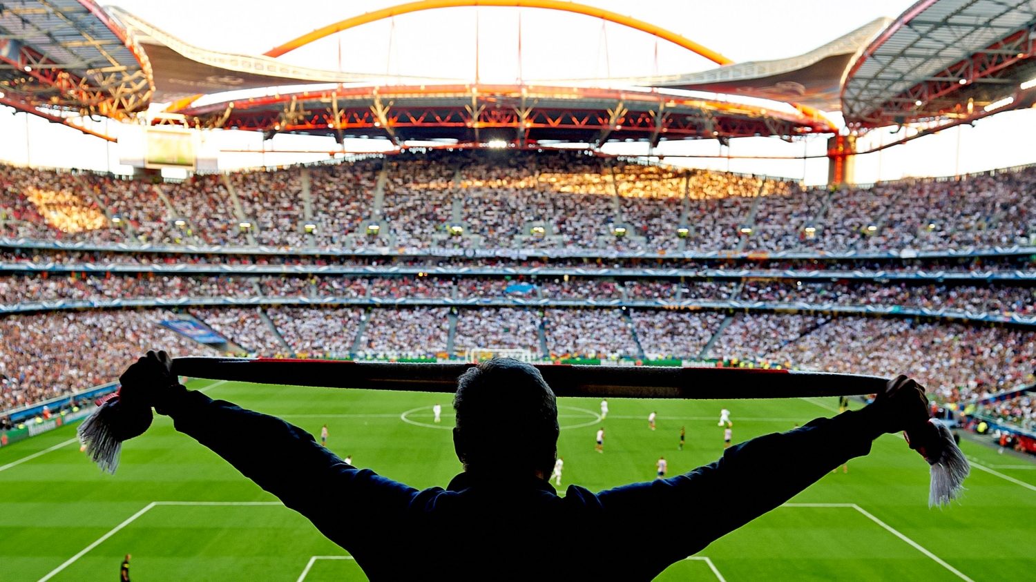 Football stadium crowd.