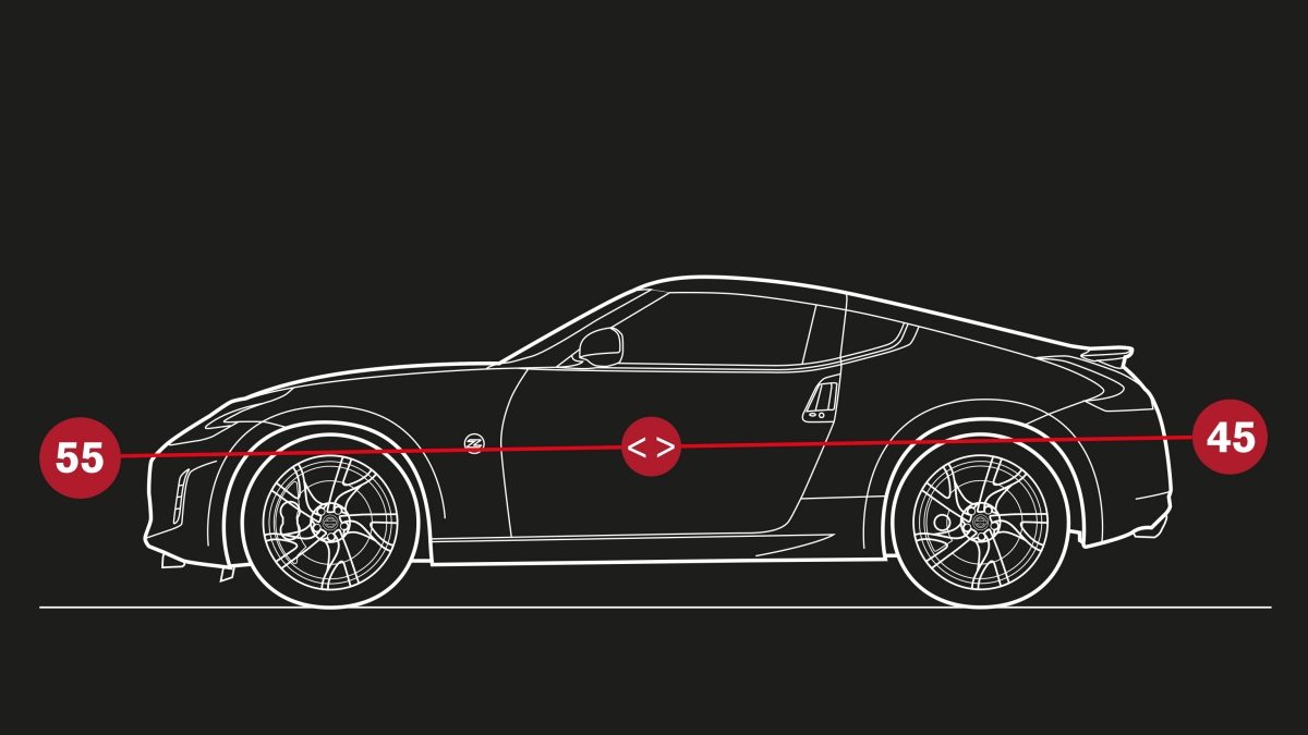 55 front /45 rear static ratio