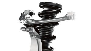 Double-wishbone front suspension