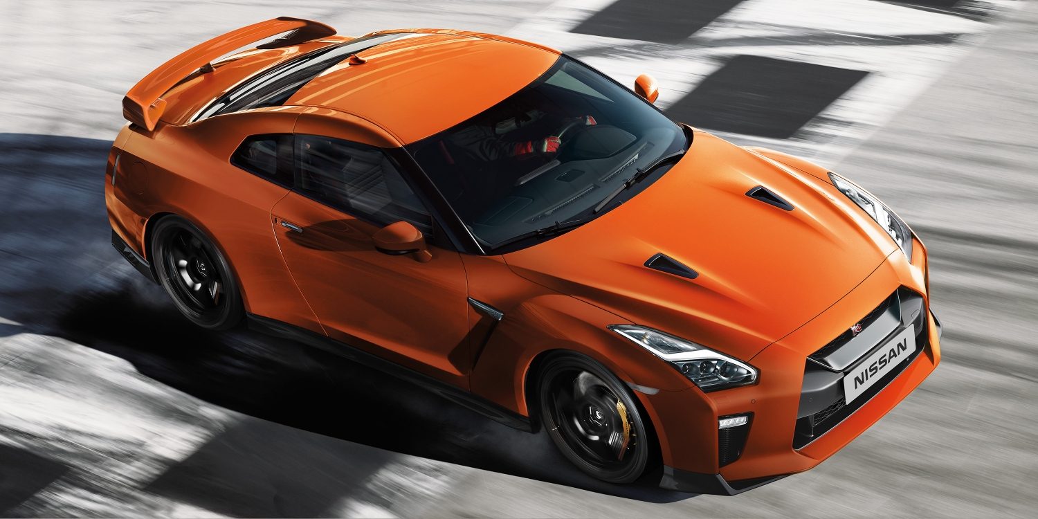 Nissan GT-R on racetrack