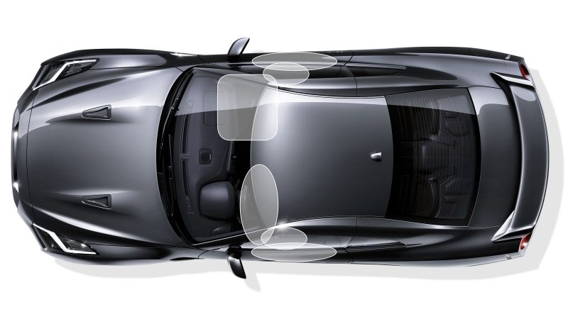 Nissan GT-R overhead airbags illustration