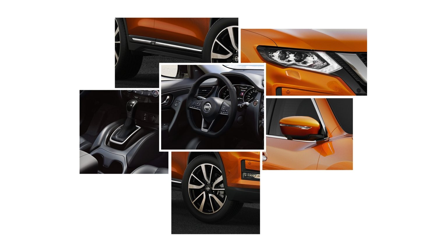 Nissan X-TRAIL 2017 року, колаж із зображеннями елементів дизайну