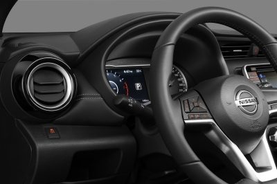 Nissan Kicks air conditioning vent and gauge-cluster detail