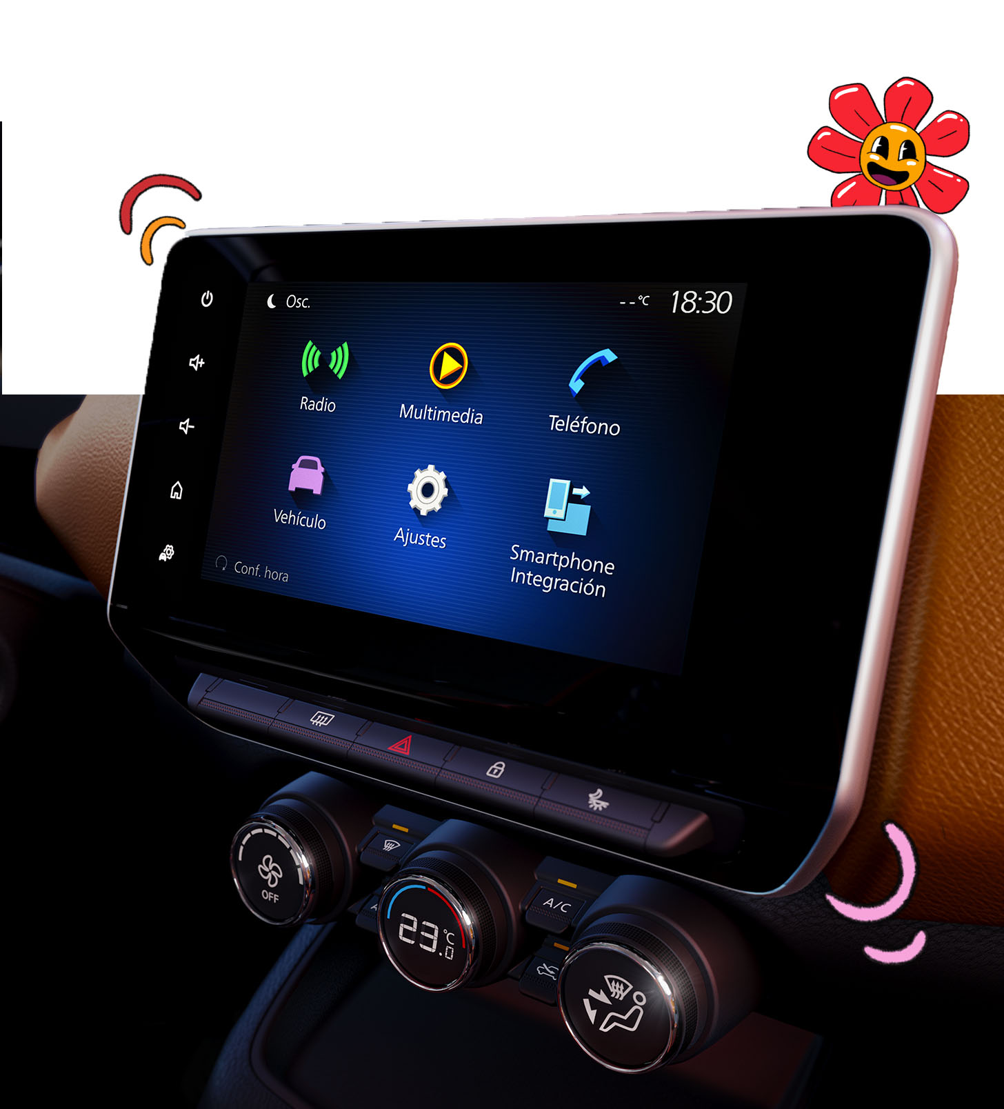 Vista de la pantalla de infoentretenimeinto del nuevo Nissan Magnite 2025 mostrando tecnologías de conectividad