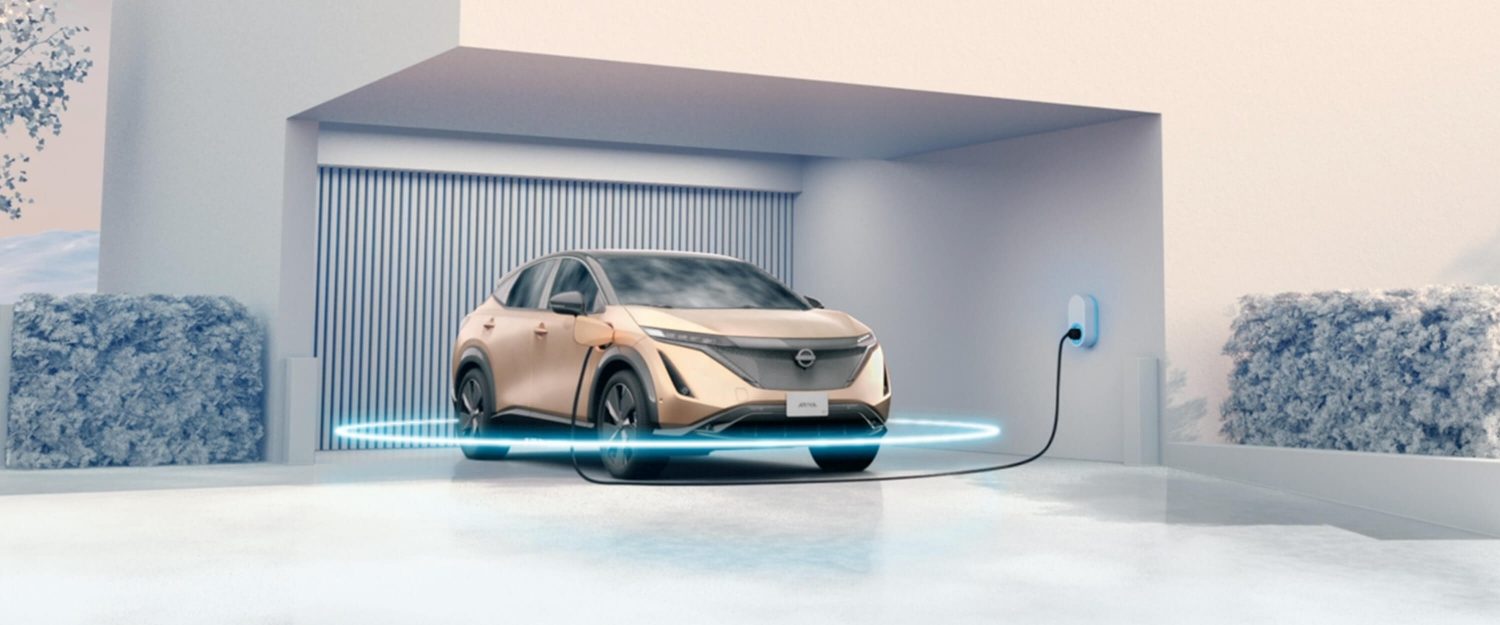 Nissan Ariya con gráficos dinámicos mostrando como carga