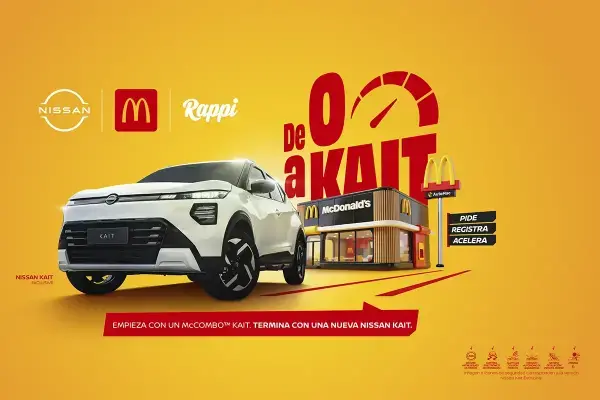 SUV Nissan Kait blanca en experiencia “De 0 a Kait” con McDonald’s y Rappi