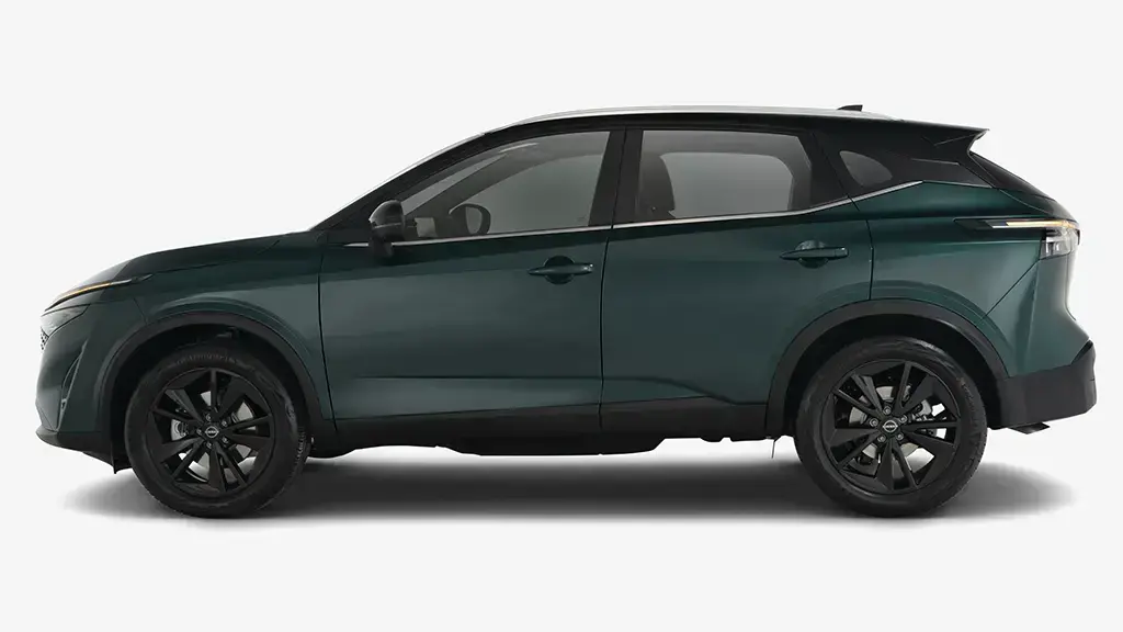 Perfil lateral de Nissan Qashqai e-POWER, SUV híbrido con tecnología e-POWER.