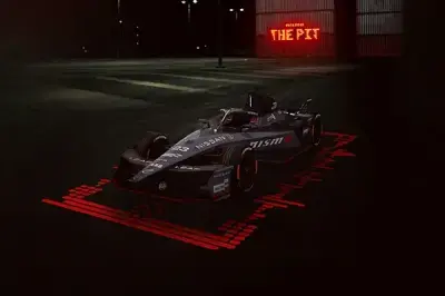 Monoplaza del equipo Nissan Formula E con decoración especial NISMO durante el E-Prix de Tokio.