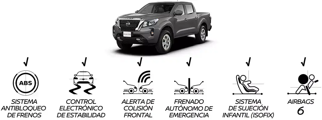 Pick up Nissan Frontier de Gasolina versión Doble Cabina 4x2
