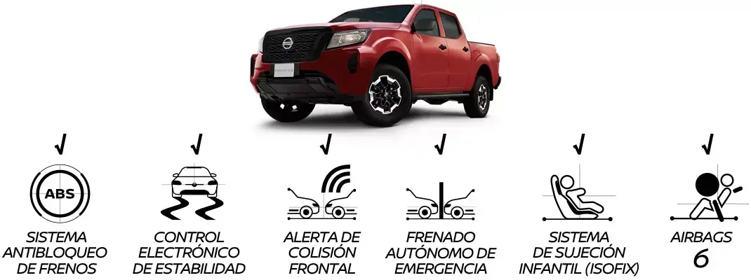 Pick up Nissan Frontier de Gasolina versión Doble Cabina 4x2 Sabanera