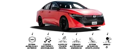 Nissan Sentra SR Platinum CVT 2027 color rojo con diseño deportivo, transmisión automática y tecnologías de asistencia al conductor