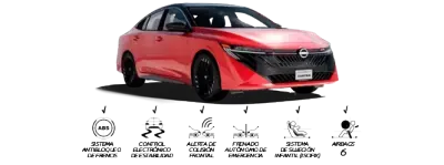 Nissan Sentra SR Platinum CVT 2027 color rojo con diseño deportivo, transmisión automática y tecnologías de asistencia al conductor