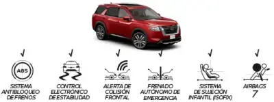 Nissan Pathfinder versión Exclusive roja