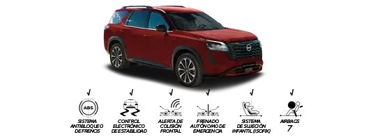 Nissan Pathfinder versión Advance roja
