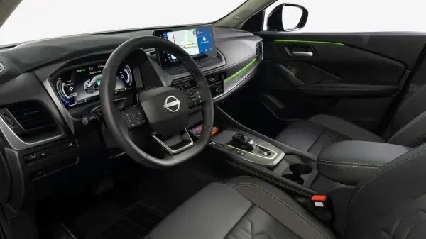 Nissan Qashqai e-Power interior close up view of ambiant multi-coloured lights