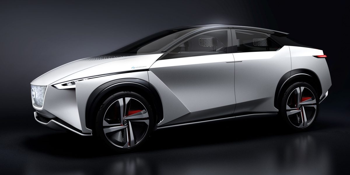 Nissan IMx concept car 7/8 exterior front in dark studio