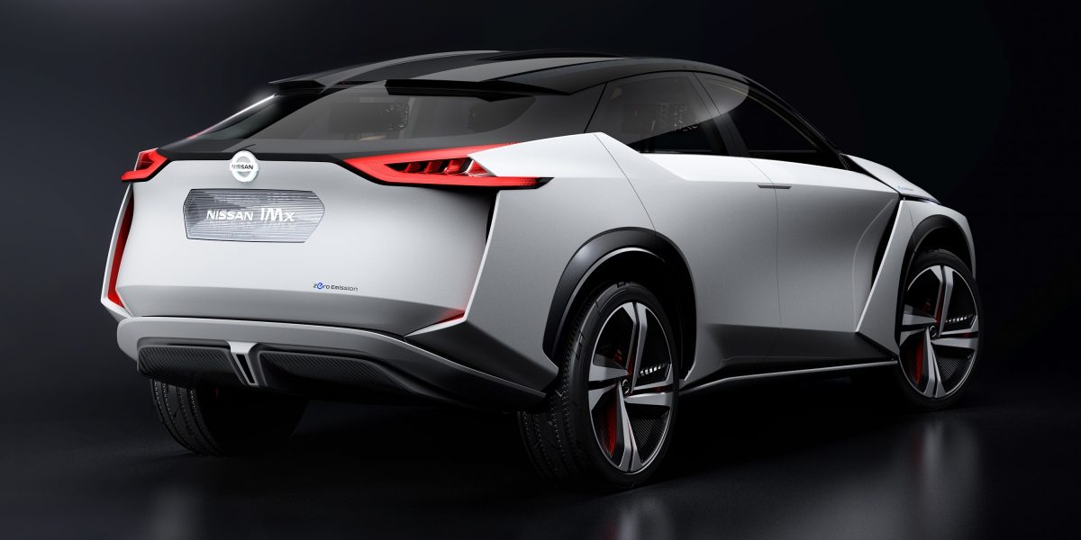 Nissan IMx concept car 3/4 exterior back in dark studio