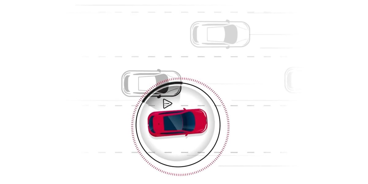 Nissan Intelligent Blind Spot Intervention illustration