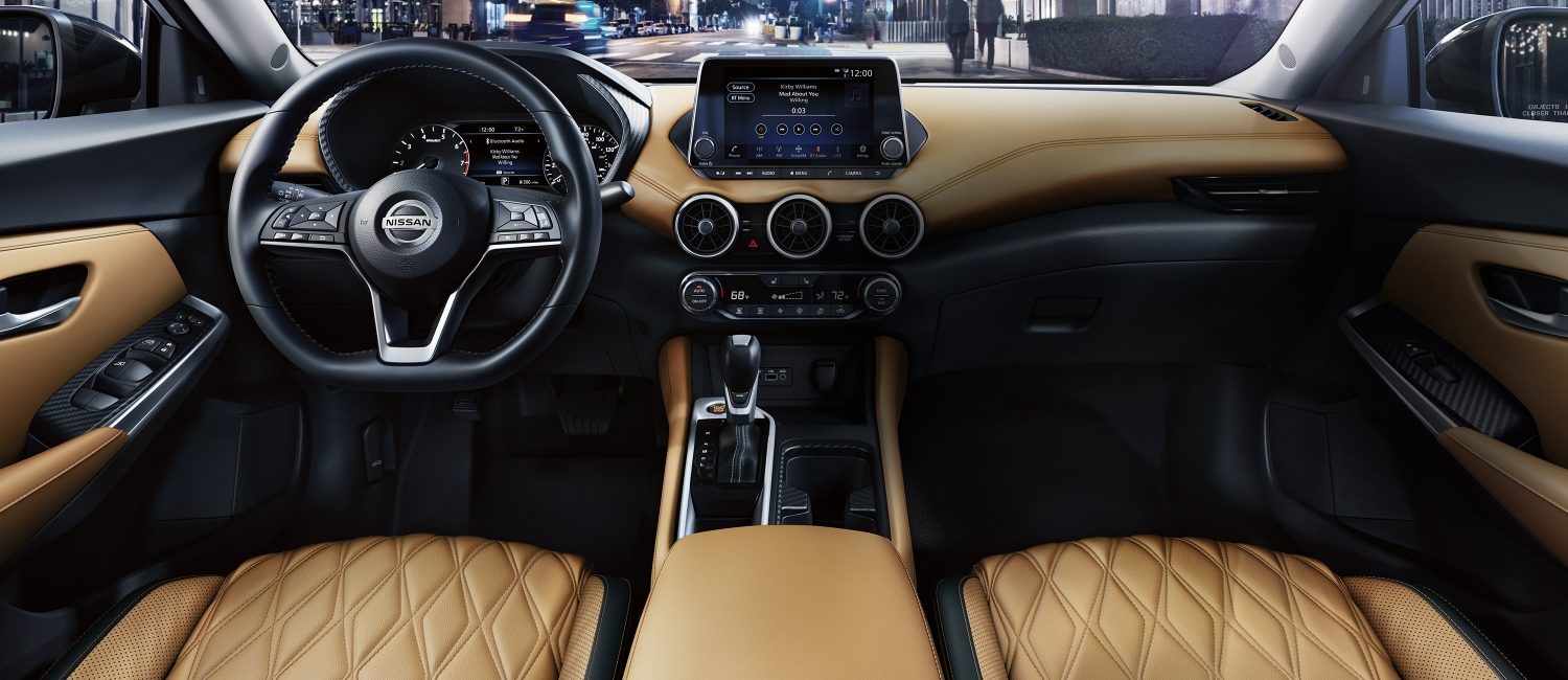 Nissan Sentra interior view showing leather interior