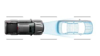 2021 Nissan Frontier illustrating intelligent forward collision warning sensors