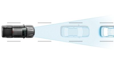 2021 Nissan Frontier illustrating intelligent emergency braking sensors