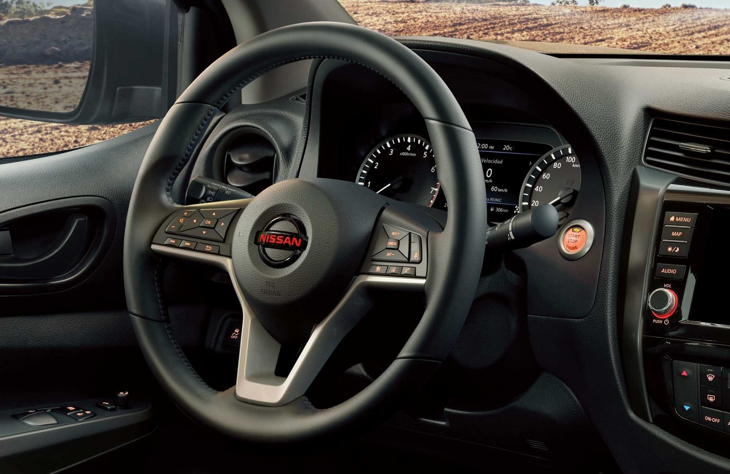 2021 Nissan Frontier PRO-4X dash view featuring Anodised Black Trim