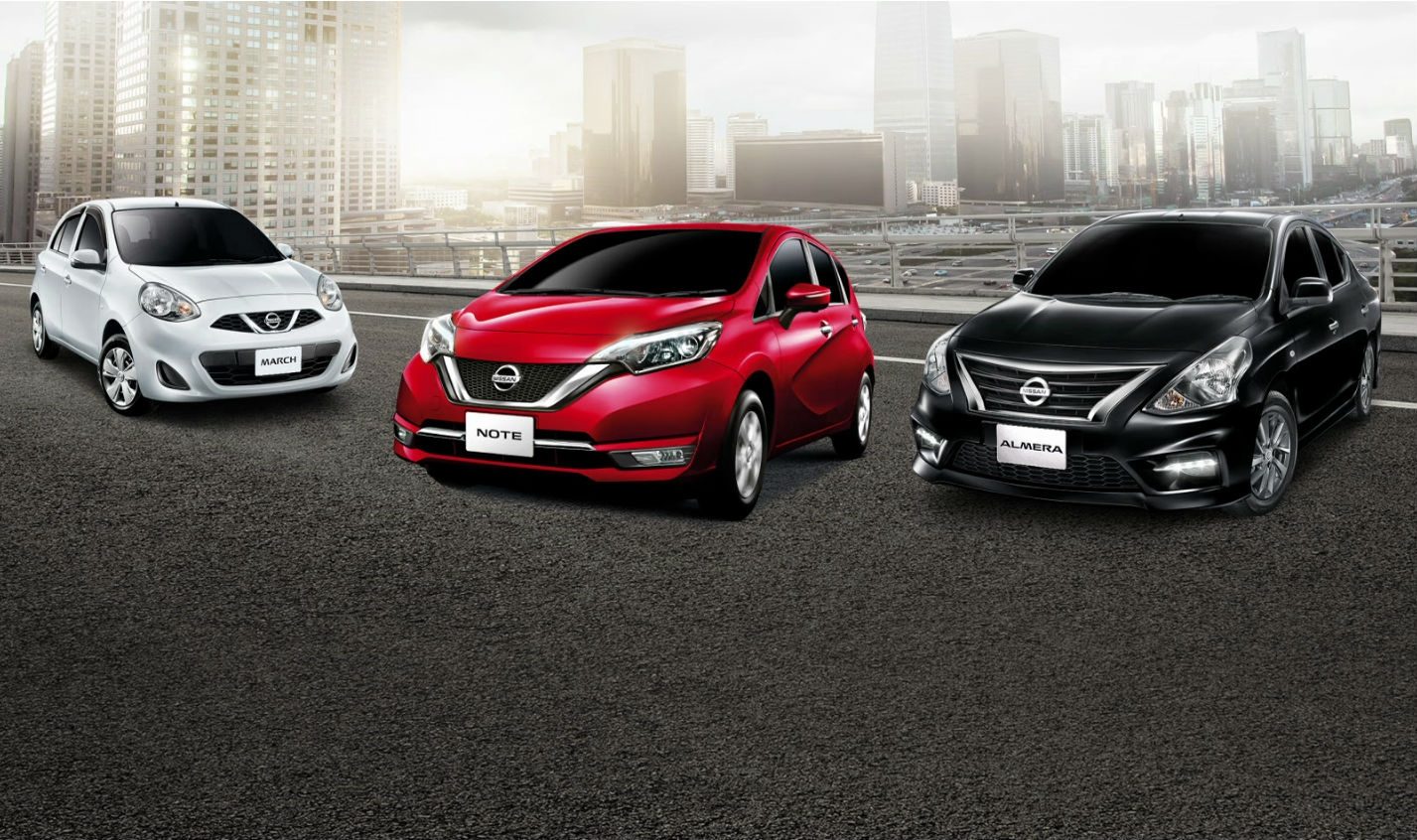 Nissan city car driving