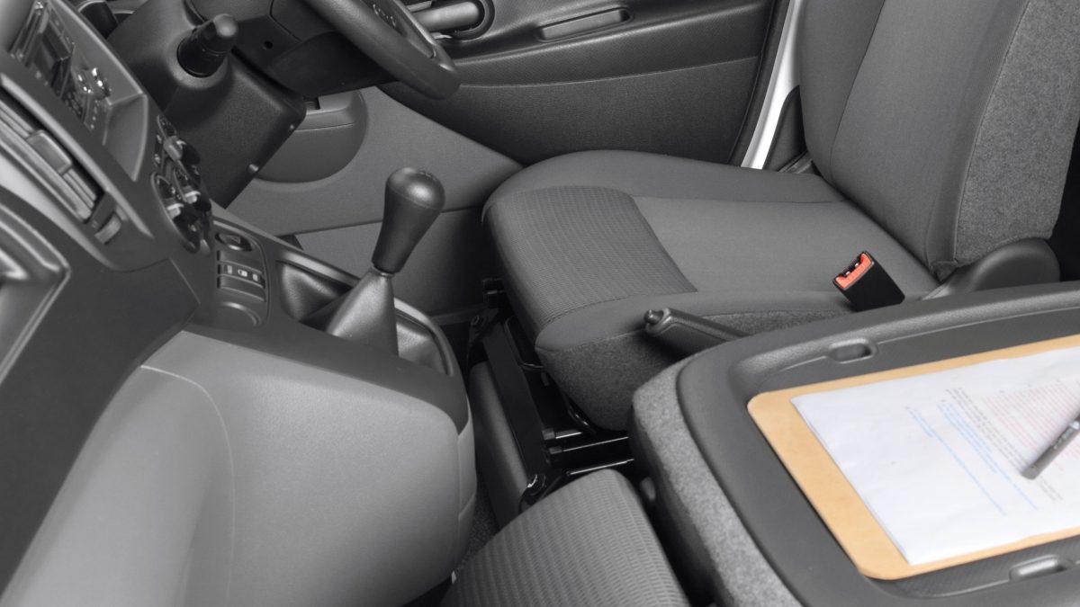 Front Passenger Area With Passenger Seat Folded Down